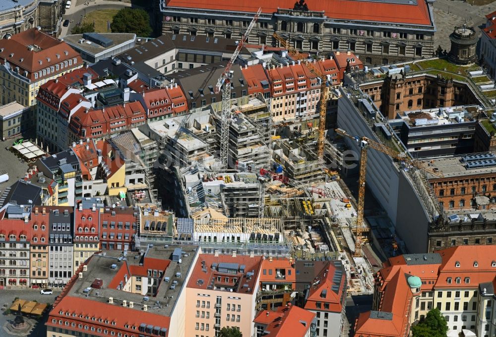 Luftbild Dresden - Baustelle Wohngebiet Quartier Hoym in Dresden im Bundesland Sachsen, Deutschland