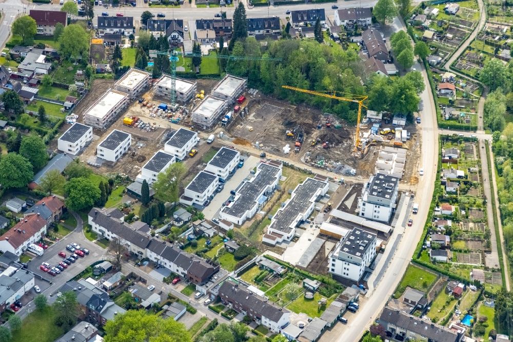 Luftbild Gladbeck - Baustelle eines Wohngebiets mit Mehrfamilienhäusern und Einfamilienhäusern im Ortsteil Brauck-Rosenhügel in Gladbeck im Bundesland Nordrhein-Westfalen, Deutschland