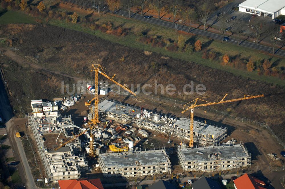 Luftbild Hönow - Baustelle Wohnungsneubau in Hönow