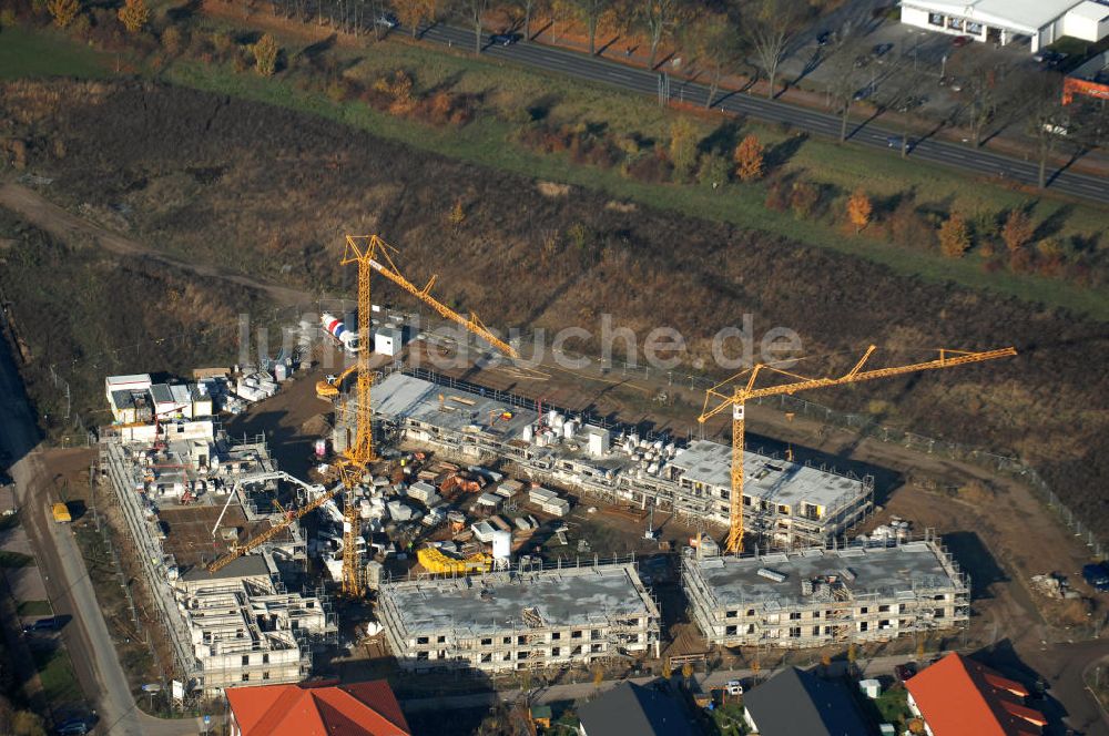 Luftaufnahme Hönow - Baustelle Wohnungsneubau in Hönow