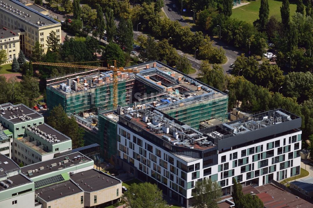 Luftbild Warschau - Baustelle des Zentrum CeNT III der Universität Warschau im Bezirk Ochota in Warschau in Polen