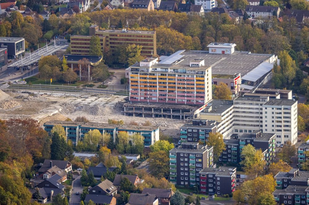 Luftbild Bergkamen - Baustelle zum Abriss des Einkaufszentrum Turmarkaden in Bergkamen im Bundesland Nordrhein-Westfalen, Deutschland