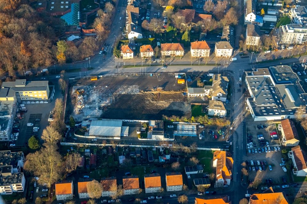 Luftbild Gladbeck - Baustelle zum Abriß des Gebäudekomplexes an der Wilhelmstraße in Gladbeck im Bundesland Nordrhein-Westfalen, Deutschland