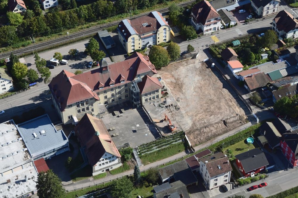 Luftbild Schopfheim - Baustelle zum Campus beim Schulgebäude der Friedrich-Ebert-Gemeinschaftsschule FES in Schopfheim im Bundesland Baden-Württemberg, Deutschland