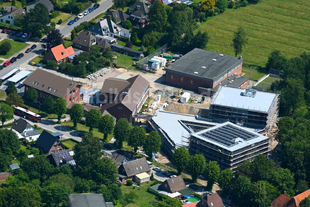 Luftbild Meldorf - Baustelle zum Erweiterungsbau des Schulgebäudes der Gemeinschaftsschule Meldorf in Meldorf im Bundesland Schleswig-Holstein, Deutschland