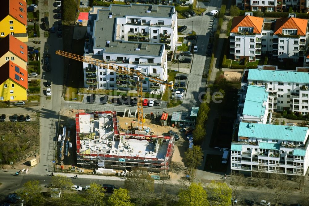 Luftbild Berlin - Baustelle zum Neubau einer altersgerechten Wohnanlage am Gärtnereiring in Berlin, Deutschland