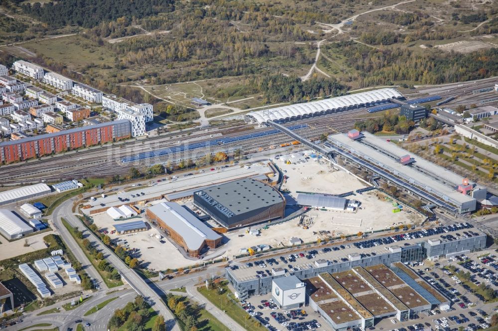 Luftbild München - Baustelle zum Neubau der APASSIONATA World GmbH im Ortsteil Fröttmaning in München im Bundesland Bayern