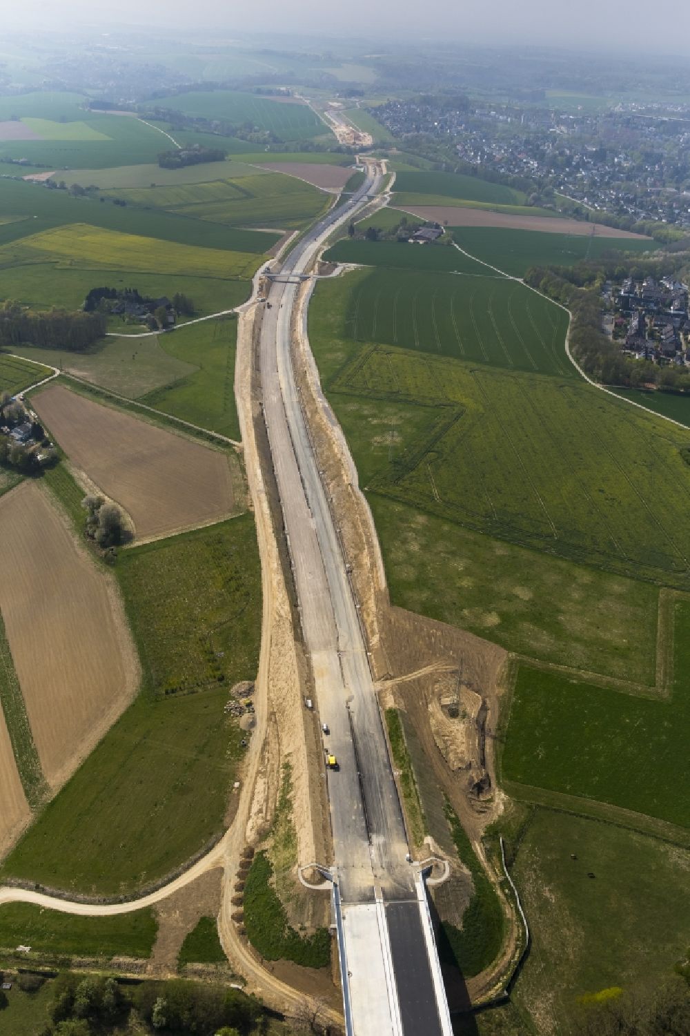 Luftaufnahme Wülfrath - Baustelle zum Neubau und Ausbau der BAB Autobahn A44 in Wülfrath im Bundesland Nordrhein-Westfalen