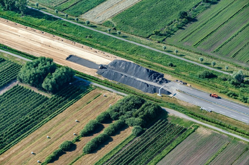 Jork von oben - Baustelle zum Neubau am Autobahn- Streckenverlauf der BAB Abfahrt A26 in Buxtehude im Bundesland Niedersachsen, Deutschland