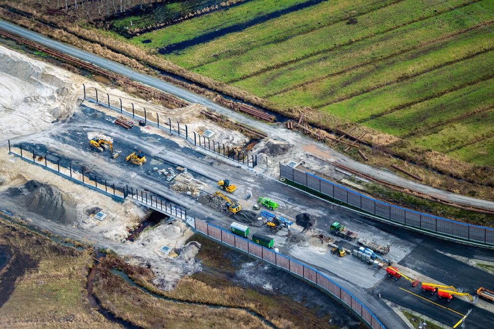 Luftbild Neu Wulmstorf - Baustelle zum Neubau am Autobahn- Streckenverlauf der BAB Abfahrt A26 in Neu Wulmstorf im Bundesland Niedersachsen, Deutschland