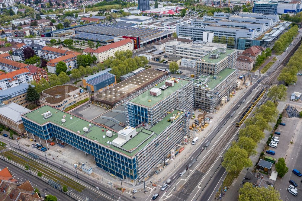 Luftbild Karlsruhe - Baustelle zum Neubau der AVG Zentrale in Karlsruhe im Bundesland Baden-Württemberg, Deutschland