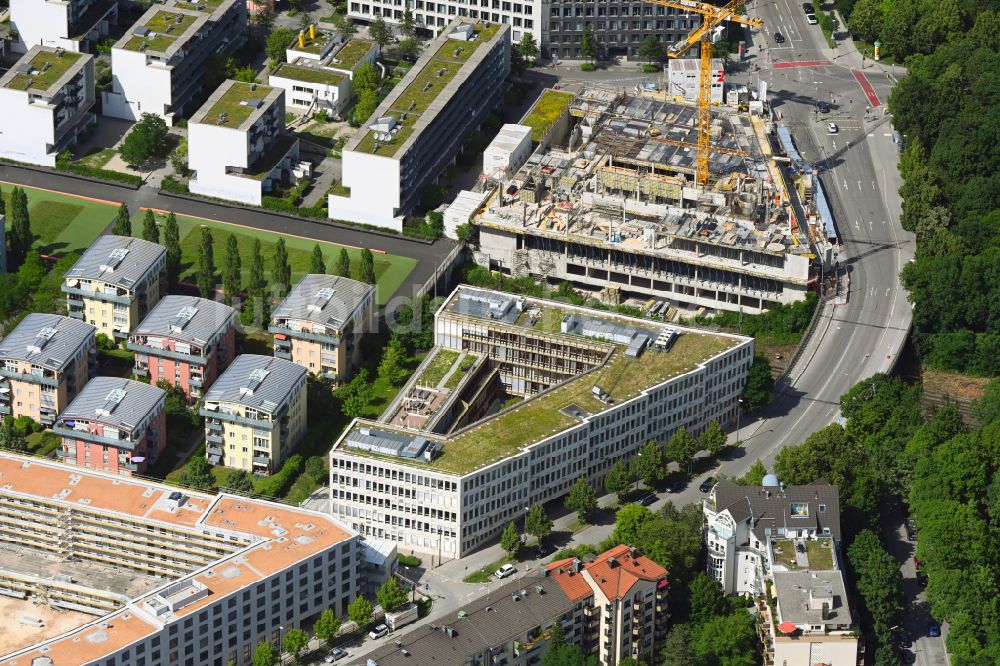 Luftaufnahme München - Baustelle zum Neubau einer Backstube an der Theresienhöhe in München im Bundesland Bayern, Deutschland