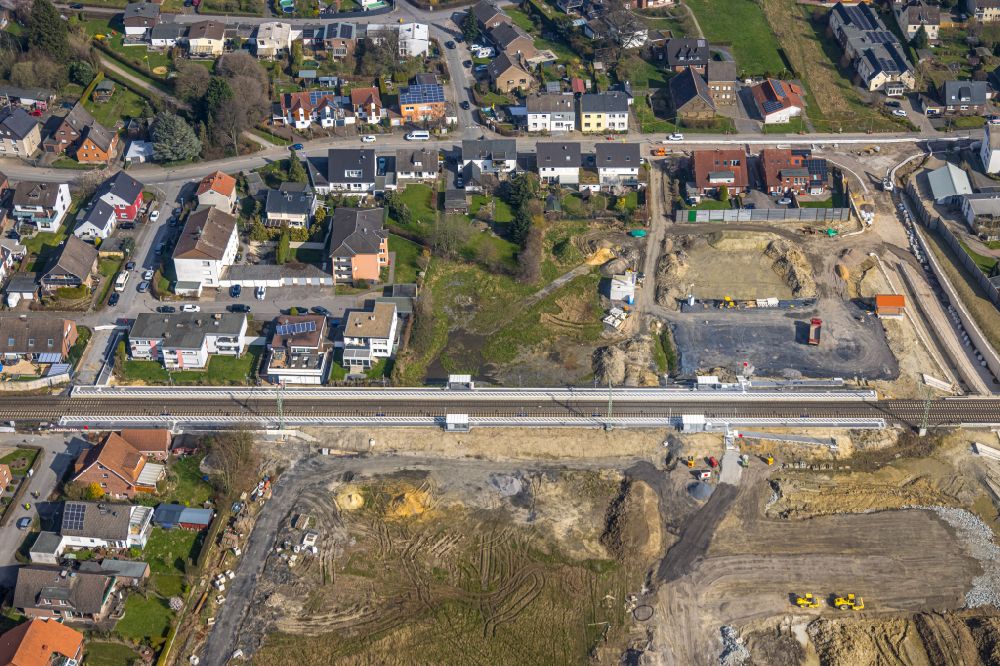 Luftbild Hamm - Baustelle zum Neubau eines Bahnhaltepunktes in Hamm im Bundesland Nordrhein-Westfalen, Deutschland