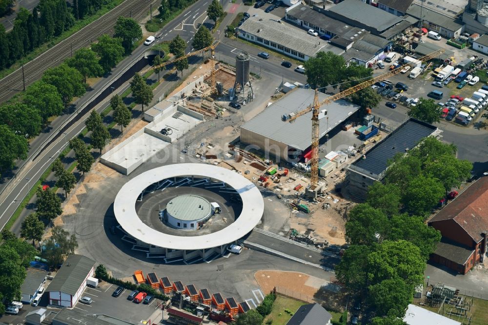 Luftaufnahme Bonn - Baustelle zum Neubau eines Bau- und Wertstoffhofes im Ortsteil Friesdorf in Bonn im Bundesland Nordrhein-Westfalen, Deutschland