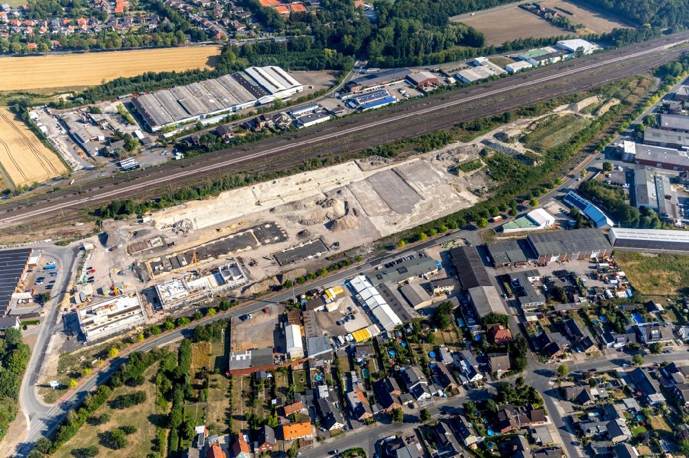 Luftbild Ahlen - Baustelle zum Neubau eines Baubetriebs- und Wertstoffhofes in Ahlen im Bundesland Nordrhein-Westfalen, Deutschland