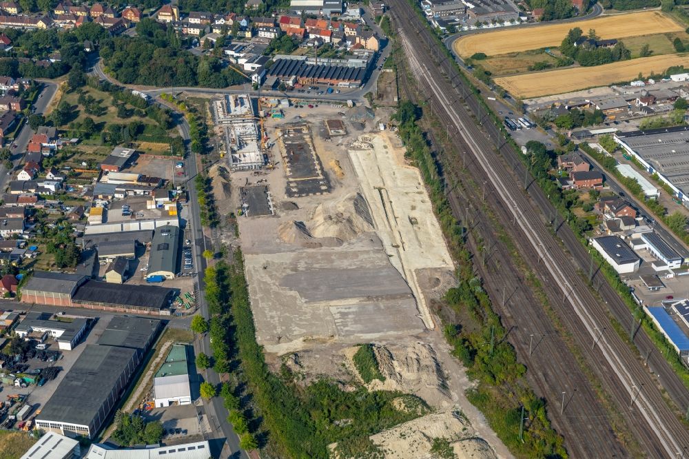 Luftbild Ahlen - Baustelle zum Neubau eines Baubetriebs- und Wertstoffhofes in Ahlen im Bundesland Nordrhein-Westfalen, Deutschland
