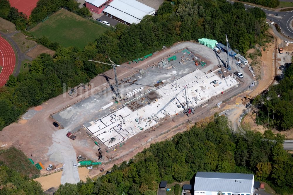 Luftbild Lauda - Baustelle zum Neubau einer Behinderten- Werkstatt und Fördereinrichtung in Lauda im Bundesland Baden-Württemberg, Deutschland