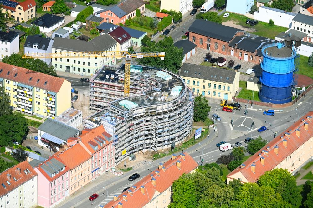 Luftbild Bernau - Baustelle zum Neubau Bernauer Stadthotel in Bernau im Bundesland Brandenburg, Deutschland