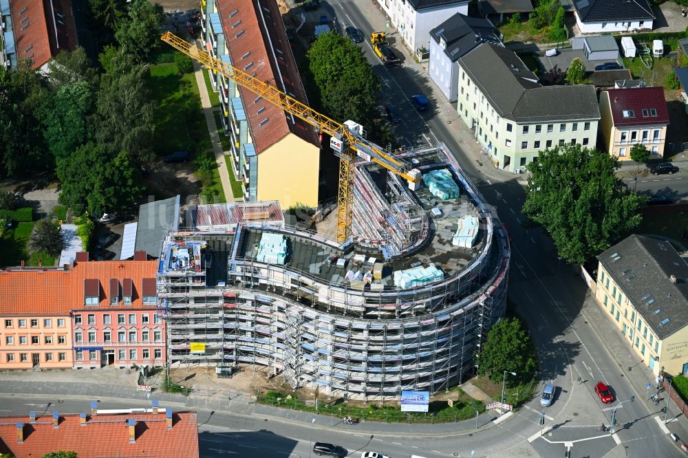 Luftaufnahme Bernau - Baustelle zum Neubau Bernauer Stadthotel in Bernau im Bundesland Brandenburg, Deutschland
