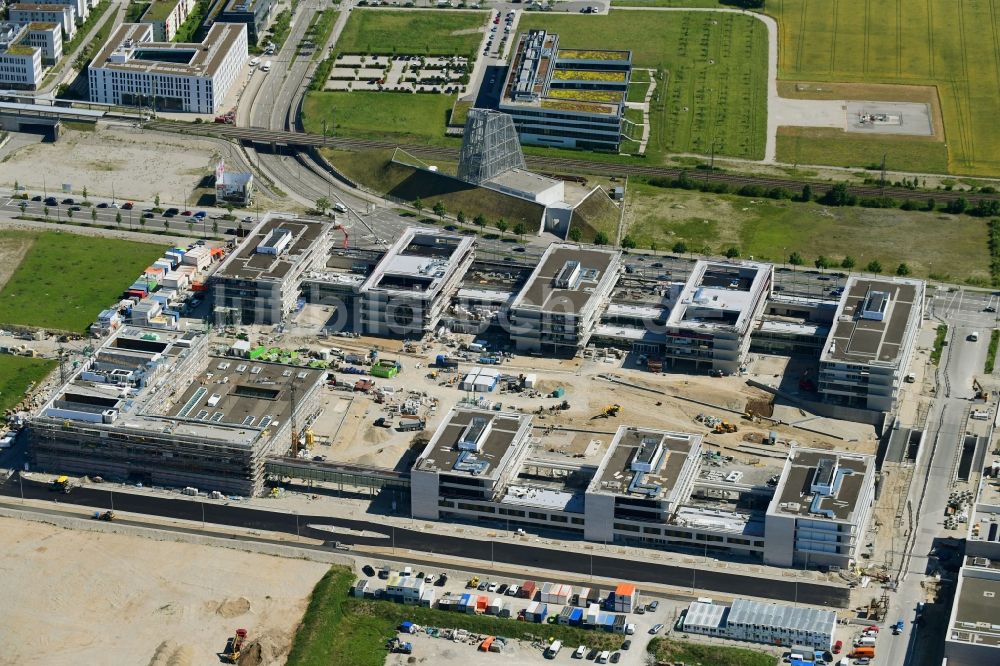 Luftbild München - Baustelle zum Neubau des Bildungscampus Freiham in München im Bundesland Bayern, Deutschland