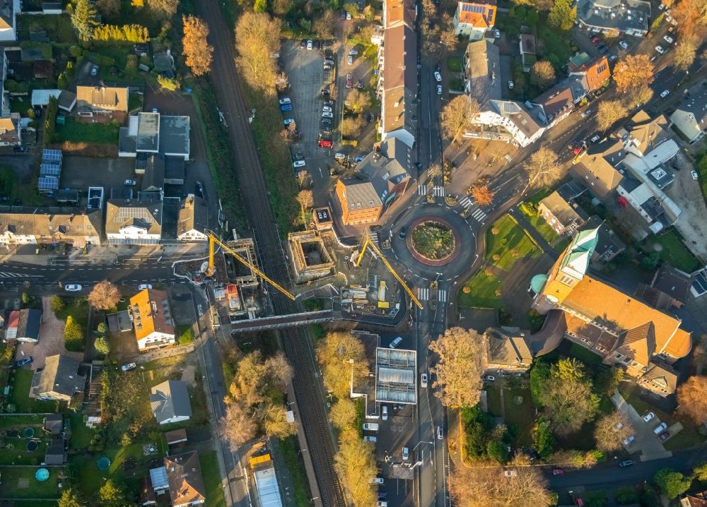 Luftbild Gladbeck - Baustelle zum Neubau der Brückenkonstruktion Beethovenstraße in Gladbeck im Bundesland Nordrhein-Westfalen, Deutschland