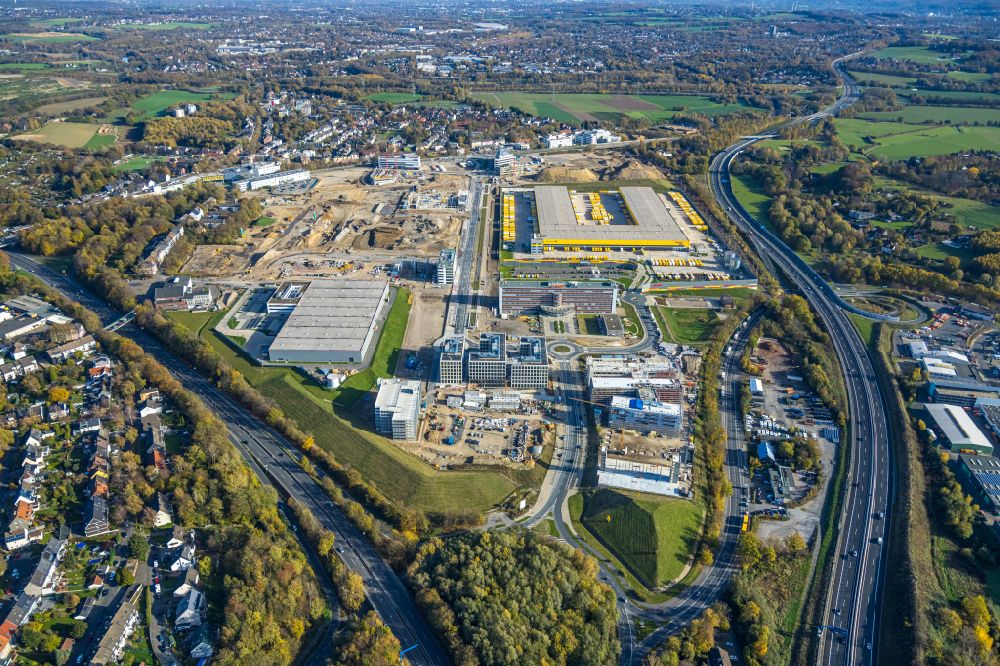 Luftbild Bochum - Baustelle zum Neubau eines Büro- und Geschäftshaus- Ensemble O-Werk- Campus in Bochum im Bundesland Nordrhein-Westfalen, Deutschland