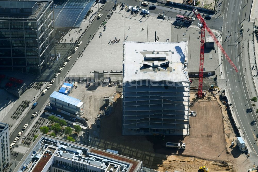 Luftaufnahme Berlin - Baustelle zum Neubau eines Büro- und Geschäftshauses cube berlin in Berlin, Deutschland