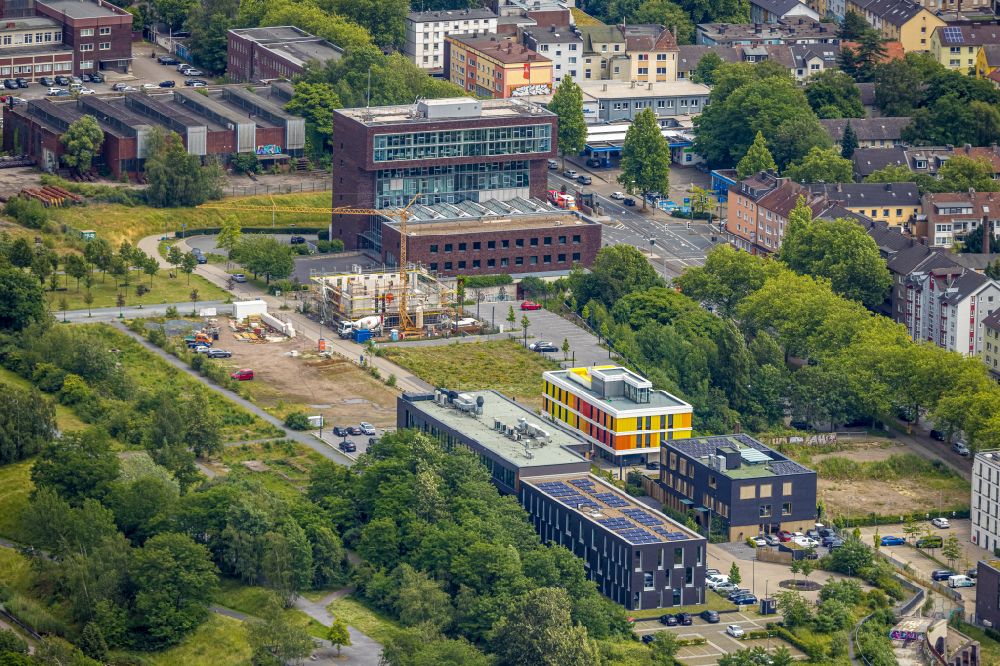 Luftaufnahme Bochum - Baustelle zum Neubau eines Büro- und Geschäftshauses der Kultur Ruhr GmbH in Bochum im Bundesland Nordrhein-Westfalen