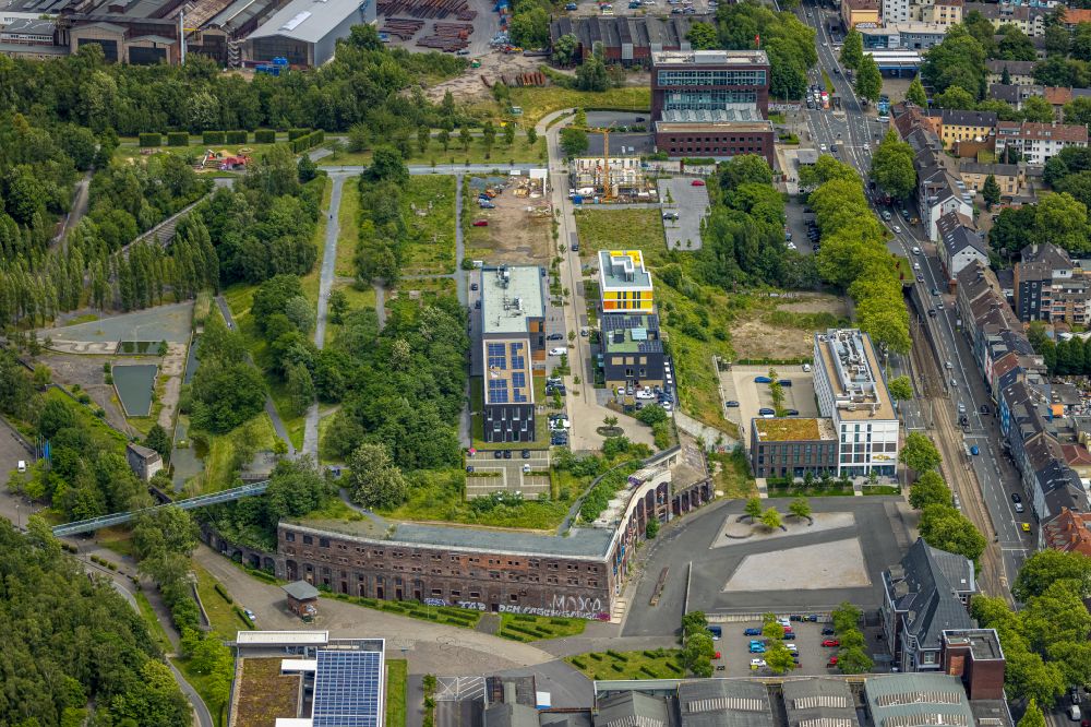 Luftbild Bochum - Baustelle zum Neubau eines Büro- und Geschäftshauses der Kultur Ruhr GmbH in Bochum im Bundesland Nordrhein-Westfalen