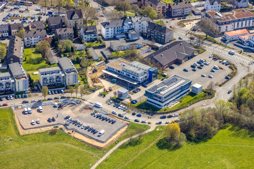 Luftbild Witten - Baustelle zum Neubau eines Bürokomplexes neben der Netto Filiale an der Rosi-Wolfstein-Straße im Stadtteil Annen in Witten im Bundesland Nordrhein-Westfalen