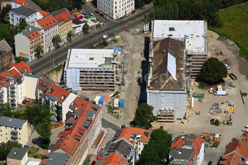 Luftbild Leipzig - Baustelle zum Neubau Campus Quartiersschule in Leipzig im Bundesland Sachsen, Deutschland