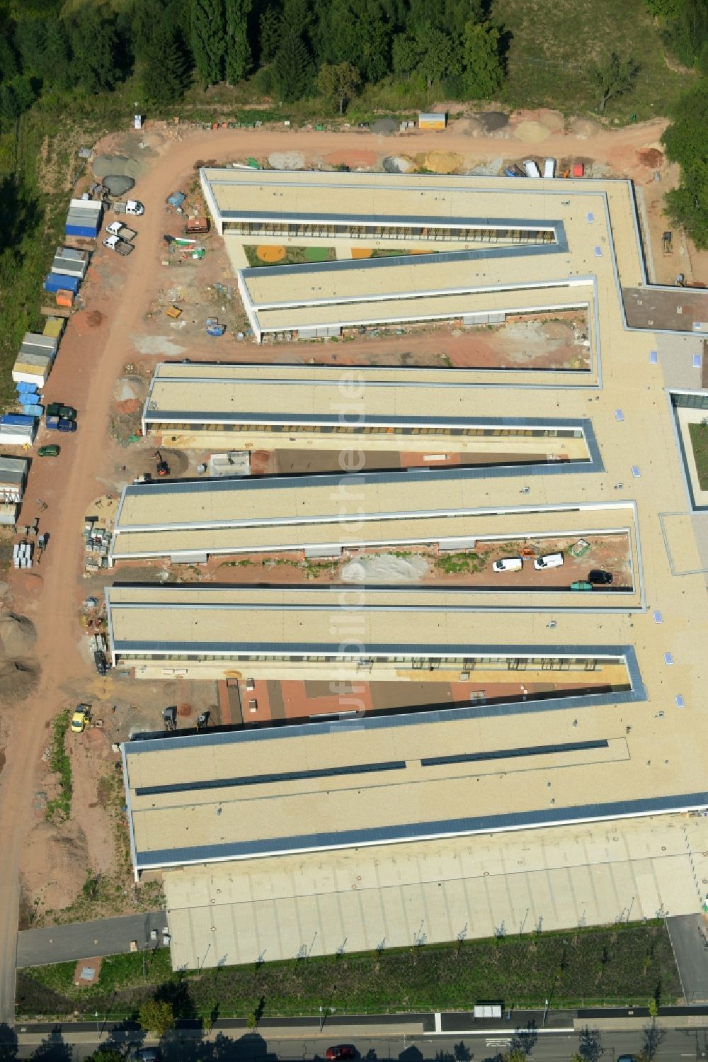 Luftbild Chemnitz - Baustelle zum Neubau der Chemnitzer Körperbehindertenschule in Chemnitz im Bundesland Sachsen