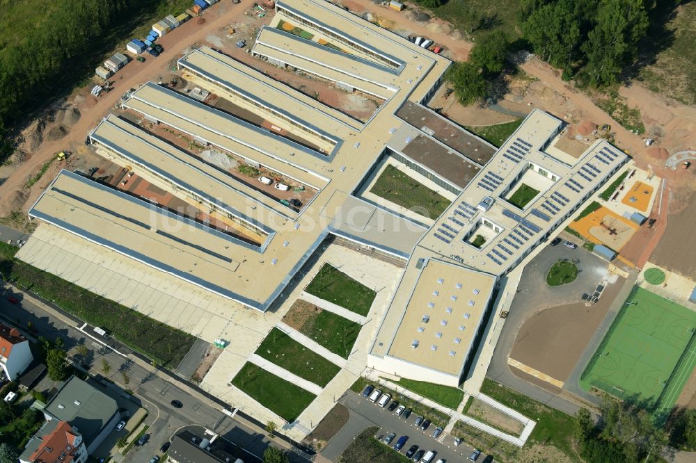 Luftaufnahme Chemnitz - Baustelle zum Neubau der Chemnitzer Körperbehindertenschule in Chemnitz im Bundesland Sachsen