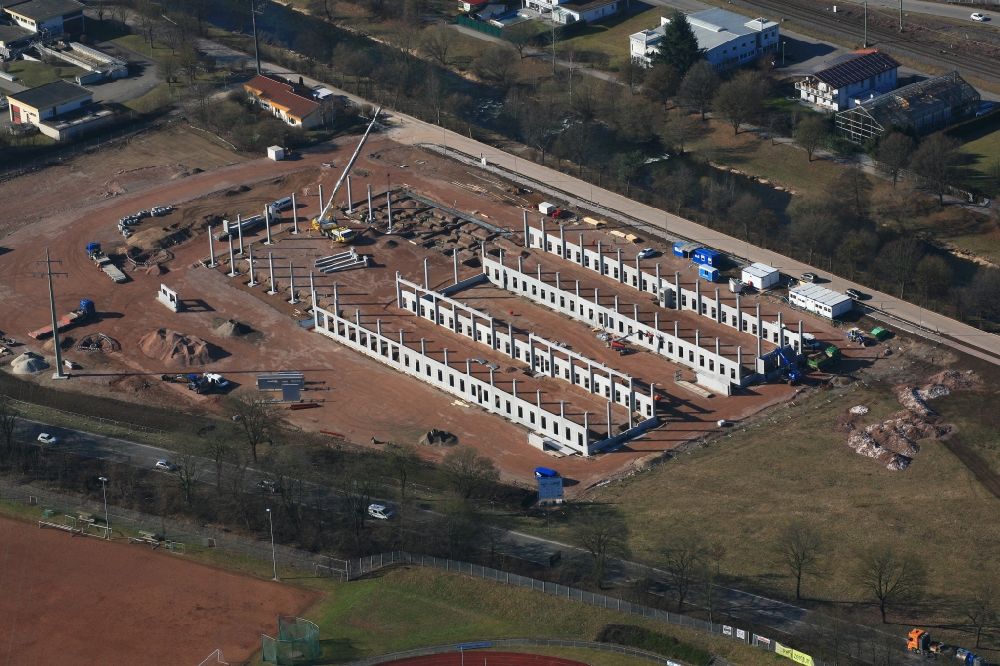 Luftaufnahme Steinen - Baustelle zum Neubau des DPD Logistikzentrums in Steinen im Bundesland Baden-Württemberg