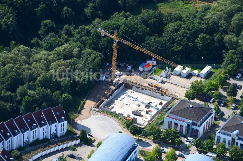 Luftbild Schwerin - Baustelle zum Neubau an der Eckdrift in Schwerin im Bundesland Mecklenburg-Vorpommern, Deutschland