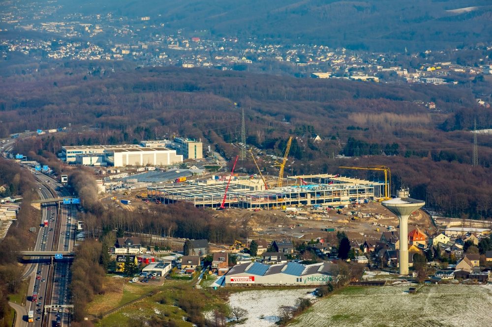 Luftbild Wuppertal - Baustelle zum Neubau des Einrichtungshaus - Möbelmarkt IKEA in Wuppertal im Bundesland Nordrhein-Westfalen