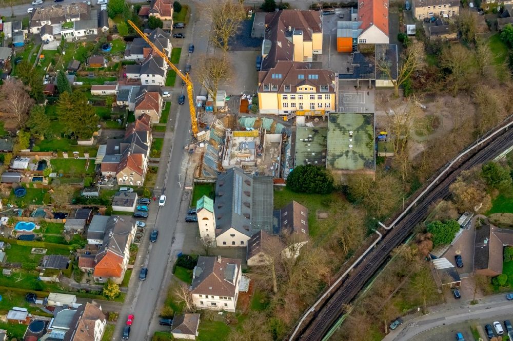 Luftbild Gladbeck - Baustelle zum Neubau- Erweiterungsbau der Jordan-Mai-Schule in der Söllerstraße in Gladbeck im Bundesland Nordrhein-Westfalen, Deutschland