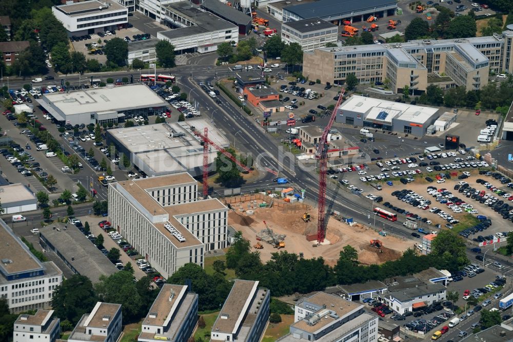 Bonn von oben - Baustelle zum Neubau einer Fahrzeug- Waschanlage im Ortsteil Nordstadt in Bonn im Bundesland Nordrhein-Westfalen, Deutschland