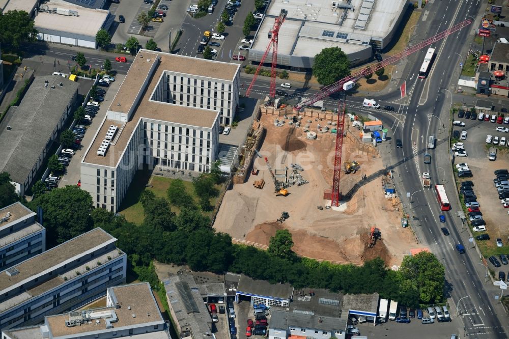 Luftbild Bonn - Baustelle zum Neubau einer Fahrzeug- Waschanlage im Ortsteil Nordstadt in Bonn im Bundesland Nordrhein-Westfalen, Deutschland