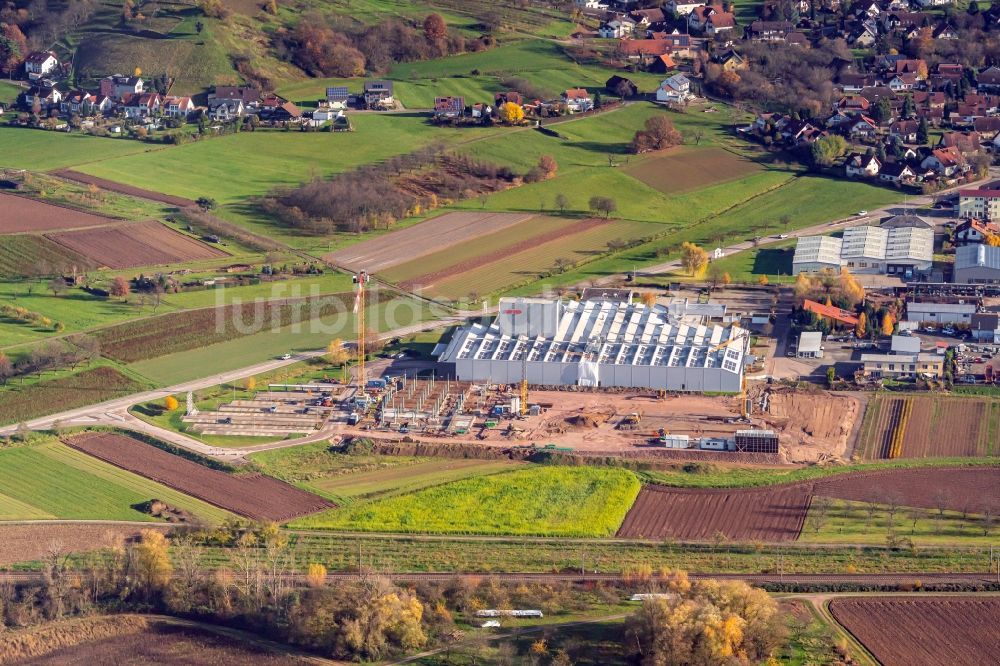 Ohlsbach von oben - Baustelle zum Neubau Firmengelände der WTO in Ohlsbach im Bundesland Baden-Württemberg, Deutschland