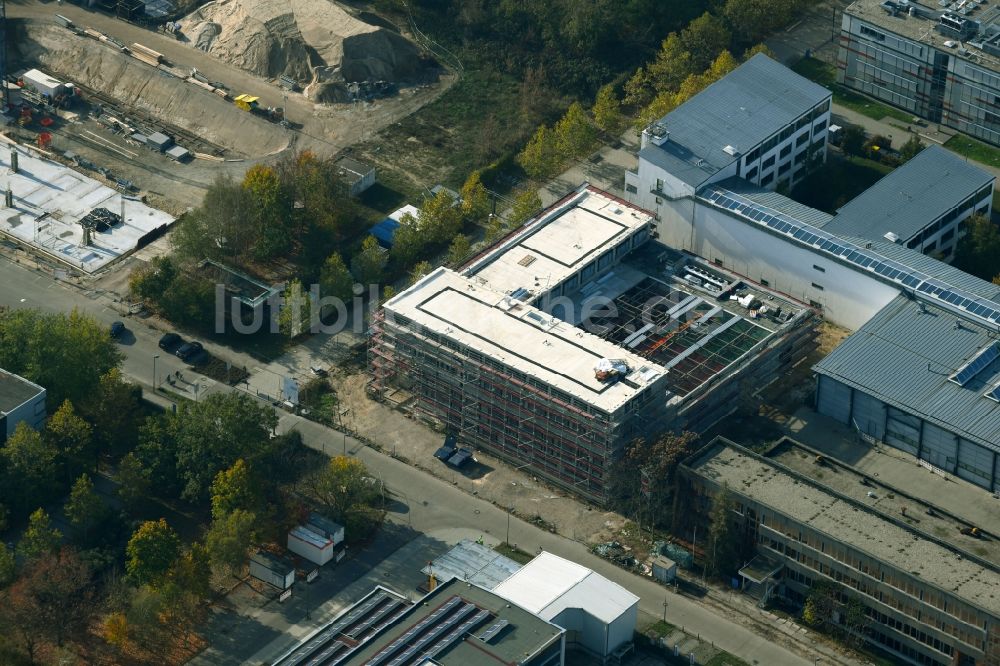 Cottbus von oben - Baustelle zum Neubau eines Forschungs- Gebäude und Bürokomplex in Cottbus im Bundesland Brandenburg, Deutschland