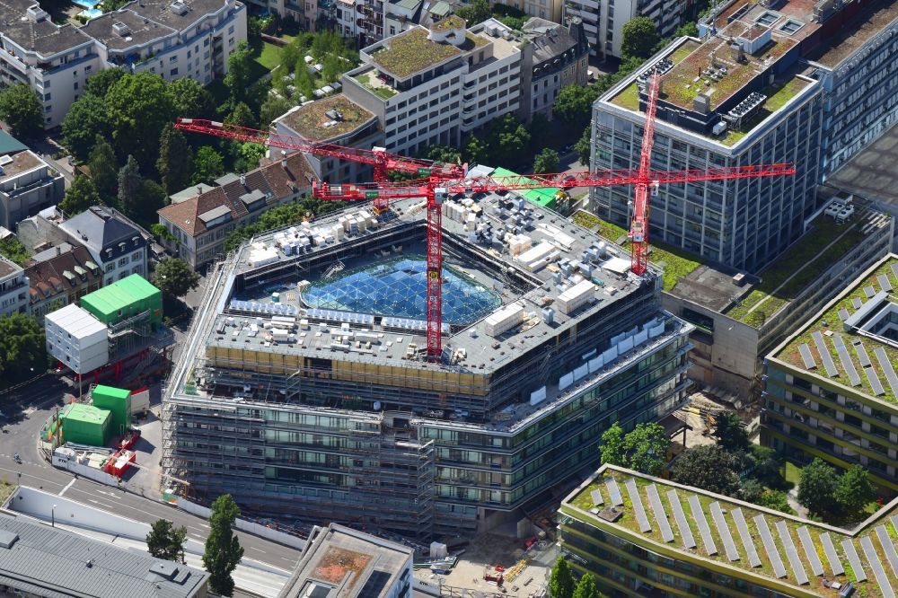 Luftaufnahme Basel - Baustelle zum Neubau eines Forschungs- Gebäudes und Bürokomplex BSS ETH Biosysteme in Basel, Schweiz