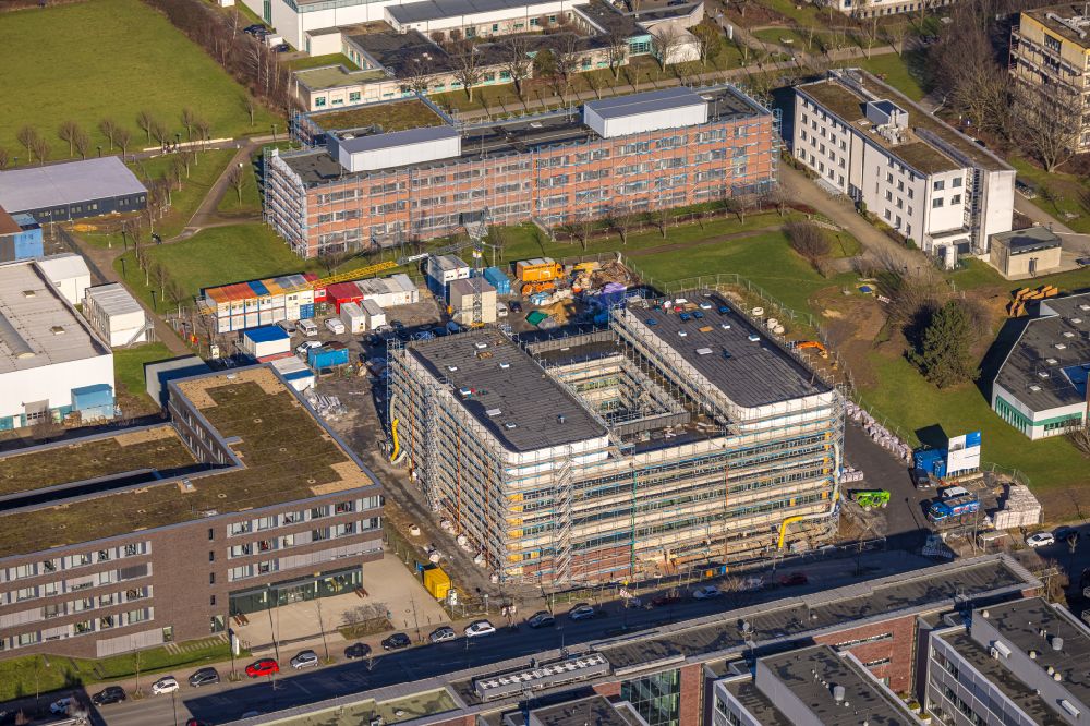 Dortmund von oben - Baustelle zum Neubau eines Forschungs- Gebäudes und Bürokomplex des Forschungszentrum CALEDO im Ortsteil Barop in Dortmund im Bundesland Nordrhein-Westfalen, Deutschland
