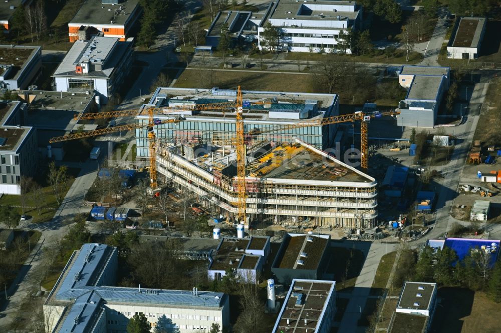 Luftbild Neuherberg - Baustelle zum Neubau eines Forschungszentrums Helmholtz Pioneer Campus des Helmholzzentrums in Neuherberg im Bundesland Bayern, Deutschland