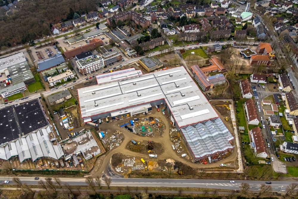 Luftbild Gladbeck - Baustelle zum Neubau- Gebäude des Baumarktes am Krusenkamp in Gladbeck im Bundesland Nordrhein-Westfalen, Deutschland