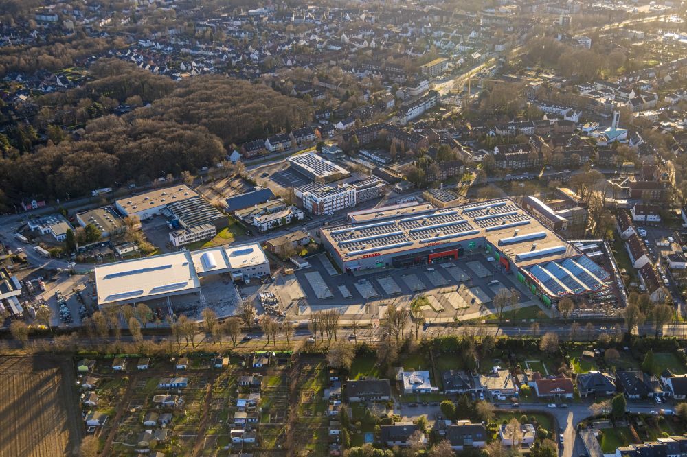 Luftbild Gladbeck - Baustelle zum Neubau- Gebäude des Baumarktes am Krusenkamp in Gladbeck im Bundesland Nordrhein-Westfalen, Deutschland