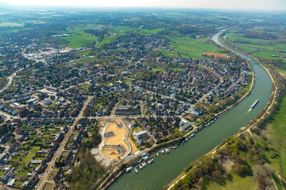 Luftaufnahme Dorsten - Baustelle zum Neubau eines Gebäudekomplex des Caritasverband für das Dekanat Dorsten e.V. in Dorsten im Bundesland Nordrhein-Westfalen, Deutschland