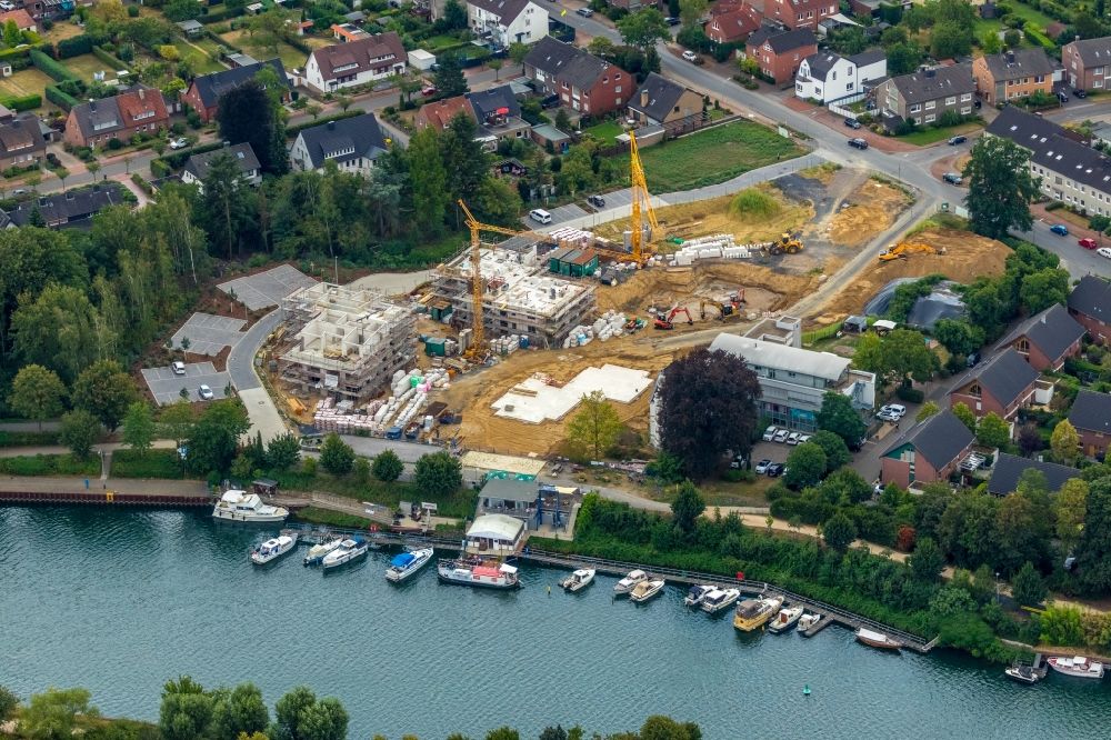 Luftaufnahme Dorsten - Baustelle zum Neubau eines Gebäudekomplex des Caritasverband für das Dekanat Dorsten e.V. in Dorsten im Bundesland Nordrhein-Westfalen, Deutschland