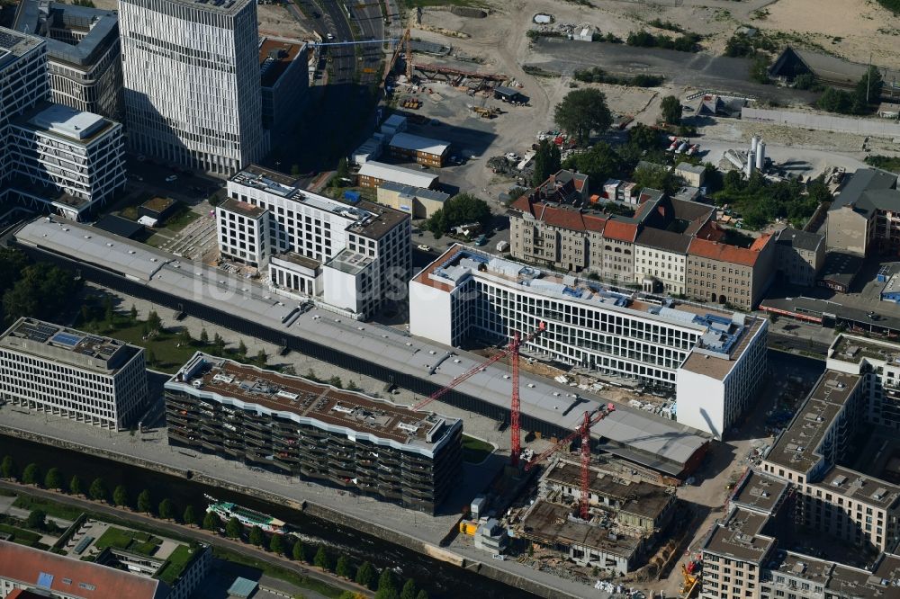 Luftbild Berlin - Baustelle zum Neubau eines Gebäudekomplex der CA Immobilien Anlagen Aktiengesellschaft im Ortsteil Moabit in Berlin, Deutschland