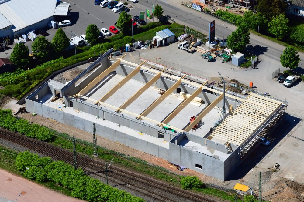 Luftbild Schopfheim - Baustelle zum Neubau des Gebäudekomplexes des Einkaufszentrum ALDI Süd in Schopfheim im Bundesland Baden-Württemberg, Deutschland
